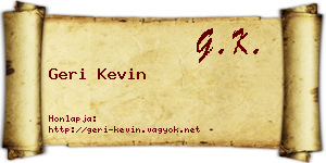 Geri Kevin névjegykártya